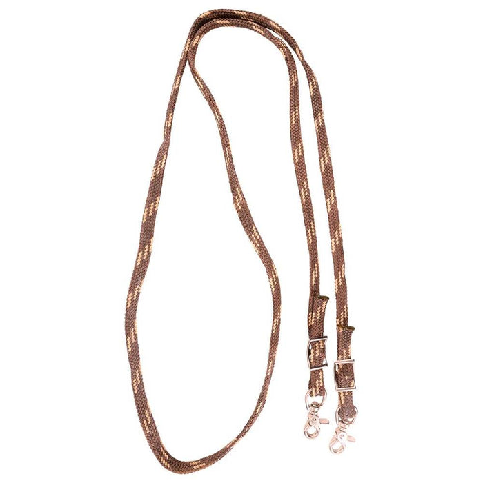 Martin Saddlery Braided Nylon Roping Reins Tack - Reins Martin Saddlery Brown