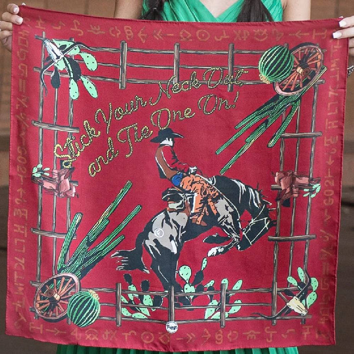 Stick Your Neck Out And Tie One On Shorty Scarf ACCESSORIES - Additional Accessories - Wild Rags & Scarves Fringe Scarves RED