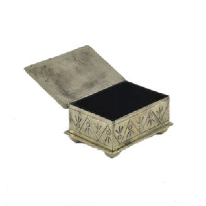 J. Alexander Small Stamped Box w/Turquoise HOME & GIFTS - Home Decor J. ALEXANDER RUSTIC SILVER
