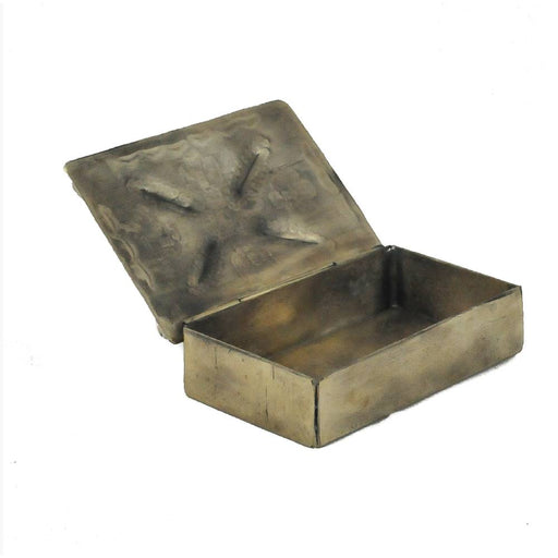 J. Alexander Stamped Repousse Box w/ Turquoise HOME & GIFTS - Home Decor - Decorative Accents J. Alexander Rustic Silver