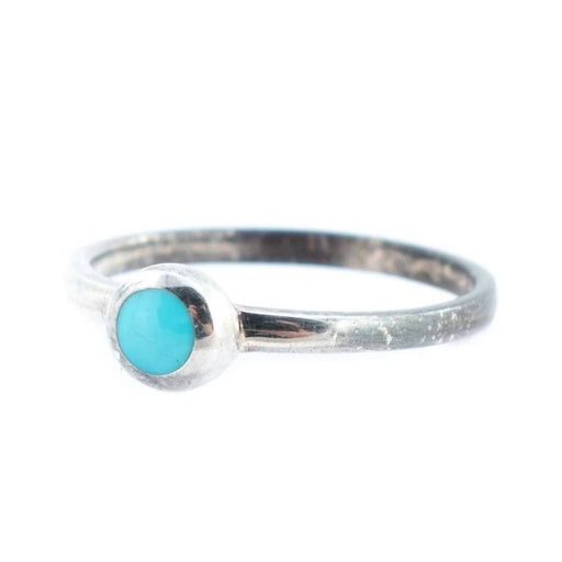 Dainty Turquoise Ring - Circle Stone WOMEN - Accessories - Jewelry - Rings Peyote Bird Designs