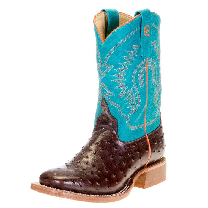 Anderson Bean Youth Chocolate Ostrich Boot KIDS - Girls - Footwear - Boots Anderson Bean Boot Co.