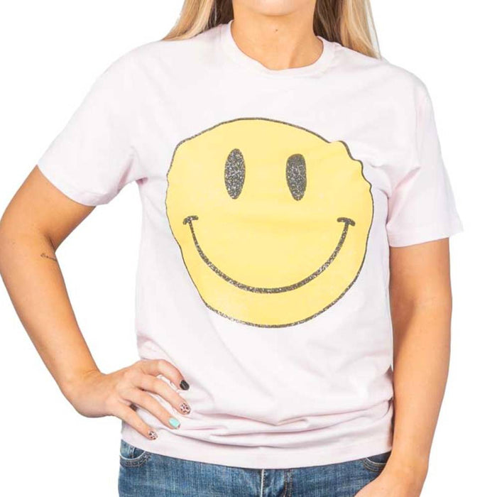 Happy Face Boyfriend Tee WOMEN - Clothing - Tops - Short Sleeved Lotus Fashion