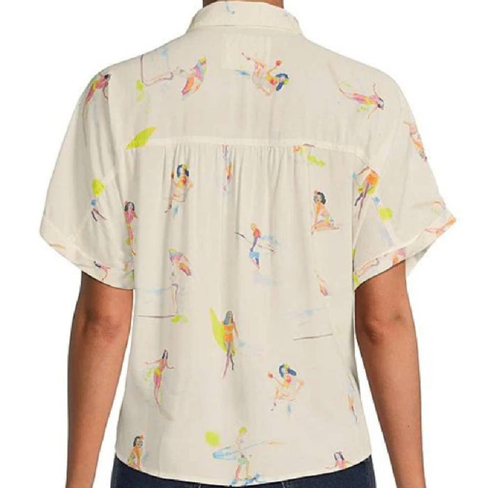 Lucky Brand Hawaiian Girl Print Shirt WOMEN - Clothing - Tops - Short Sleeved Lucky Brand Jeans