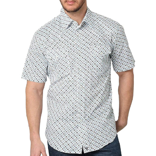 Wrangler Men's 20X Competition Advanced Comfort Blue Fleur Shirt MEN - Clothing - Shirts - Short Sleeve Wrangler
