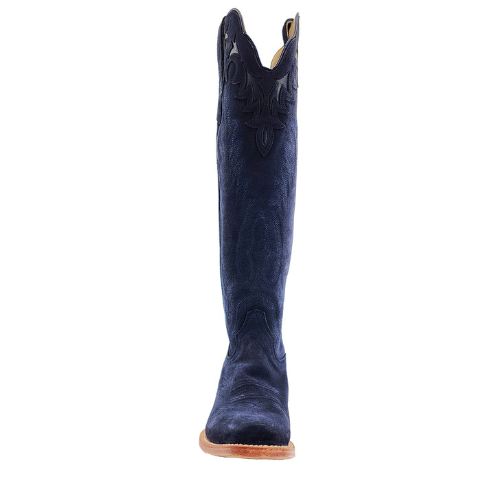 R. Watson Women's Midnight Blue Suede Cutter Toe Boot WOMEN - Footwear - Boots - Western Boots R Watson