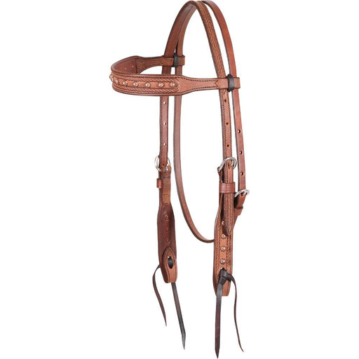 Martin Saddlery Rope Border and Dots Browband Headstall Tack - Headstalls Martin Saddlery