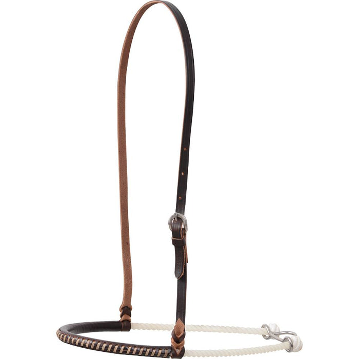 Martin Saddlery Single Rope Harness Leather Covered Noseband Tack - Nosebands & Tie Downs Martin Saddlery Chocolate