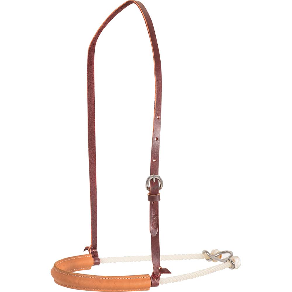 Martin Saddlery Single Rope with Leather Covered Noseband Tack - Nosebands & Tie Downs Martin Saddlery Natural  