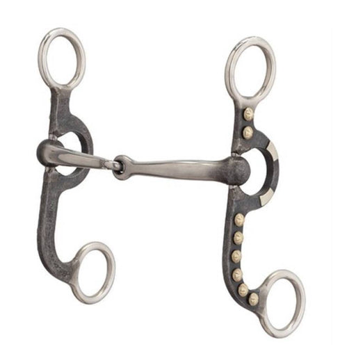 Weaver 4-5/8" Pony Bit, 2-Piece Snaffle Mouth, Buffed Black Tack - Bits Weaver