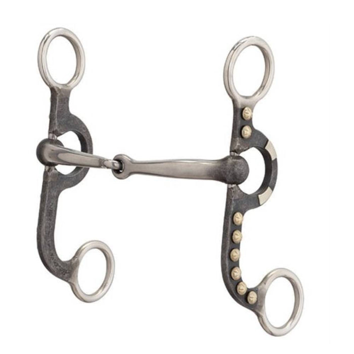 Weaver 4-5/8" Pony Bit, 2-Piece Snaffle Mouth, Buffed Black Tack - Bits Weaver