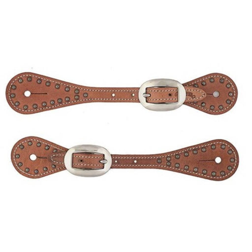 Weaver Youth Harness Leather Spur Straps w/ Spots Tack - Spur Straps Weaver