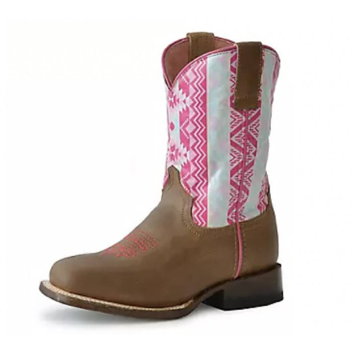 Roper Youth Timeless Burn Brown Leather Vamp - FINAL SALE KIDS - Footwear - Boots Roper Apparel & Footwear