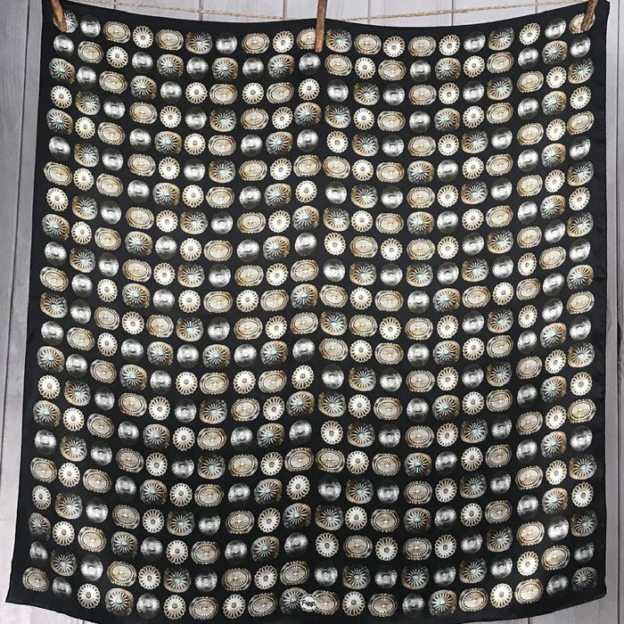 Fringe Scarves "Baby Concho" Long Wild Rag ACCESSORIES - Additional Accessories - Wild Rags & Scarves Fringe Scarves Black