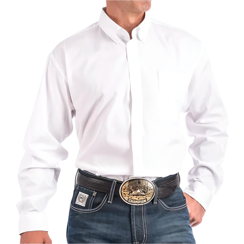 Cinch Men's Solid White Button Shirt MEN - Clothing - Shirts - Long Sleeve Cinch