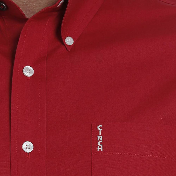 Cinch Men's Solid Red Shirt - Modern Fit MEN - Clothing - Shirts - Long Sleeve Cinch