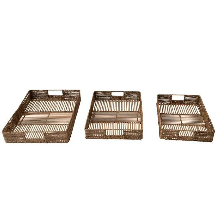 Hand-Woven Bamboo Handled Tray HOME & GIFTS - Home Decor - Decorative Accents Creative Co-Op