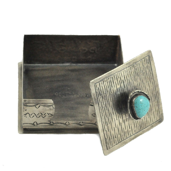 J. Alexander Turquoise Top Cocktail Napkin Holder HOME & GIFTS - Tabletop + Kitchen - Serveware & Utensils J. Alexander Rustic Silver