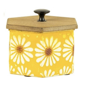 Kalalou Painted Floral Wood/Metal Canister HOME & GIFTS - Tabletop + Kitchen - Kitchen Decor KALALOU Octagon  