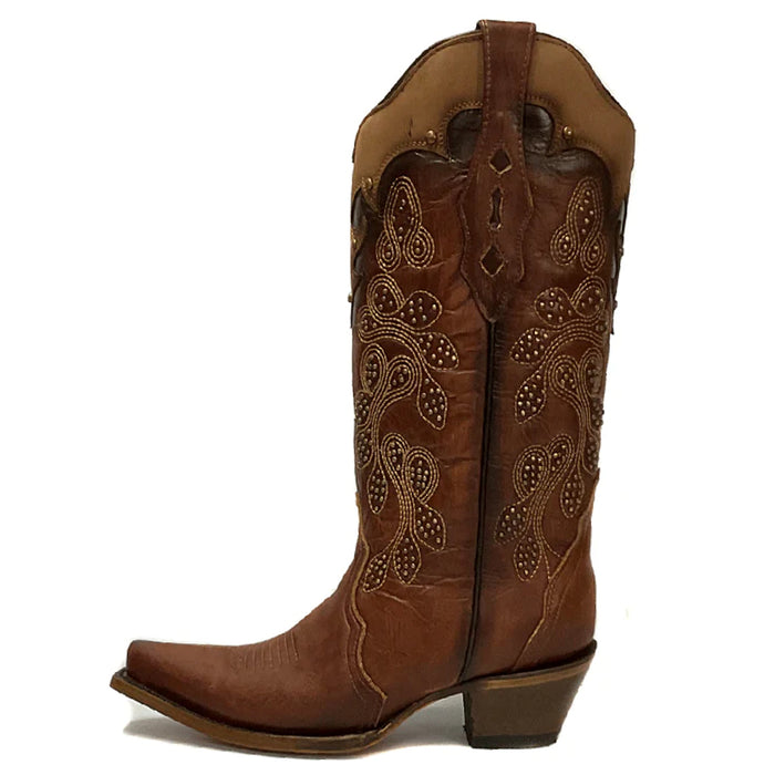 Corral Tan Overlay Embroidered & Studs Boot - FINAL SALE WOMEN - Footwear - Boots - Western Boots Corral Boots