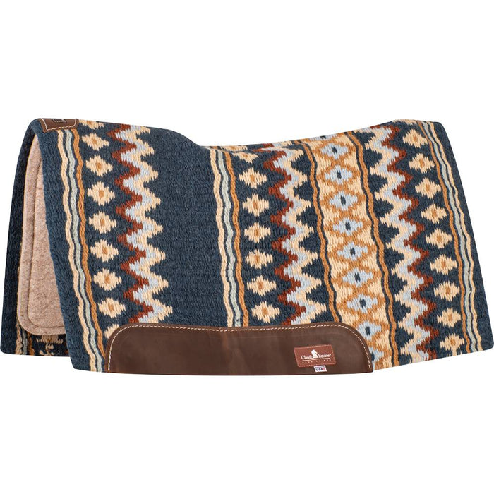 Classic Equine ESP Contour Saddle Pad - 34"x38" Tack - Saddle Pads Classic Equine 3/4" Navy/Ice