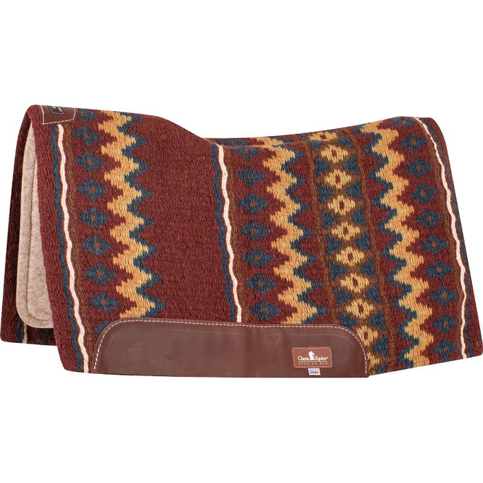 Classic Equine ESP Contour Saddle Pad - 34"x38" Tack - Saddle Pads Classic Equine 3/4" Burgundy/Navy