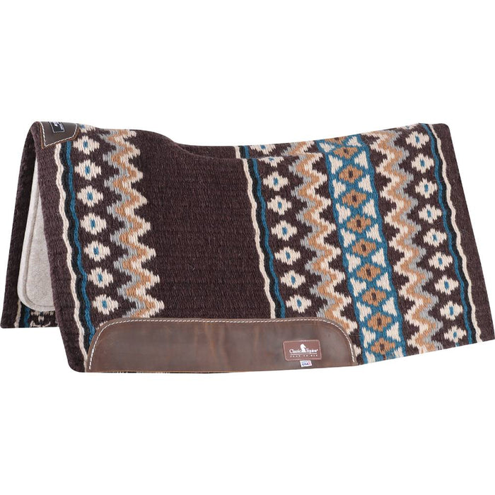 Classic Equine ESP Contour Saddle Pad - 34"x38" Tack - Saddle Pads Classic Equine 3/4" Chocolate/Teal