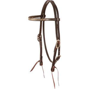 Martin Saddlery Rawhide Lacing Browband Headstall Tack - Headstalls Martin Saddlery Chocolate