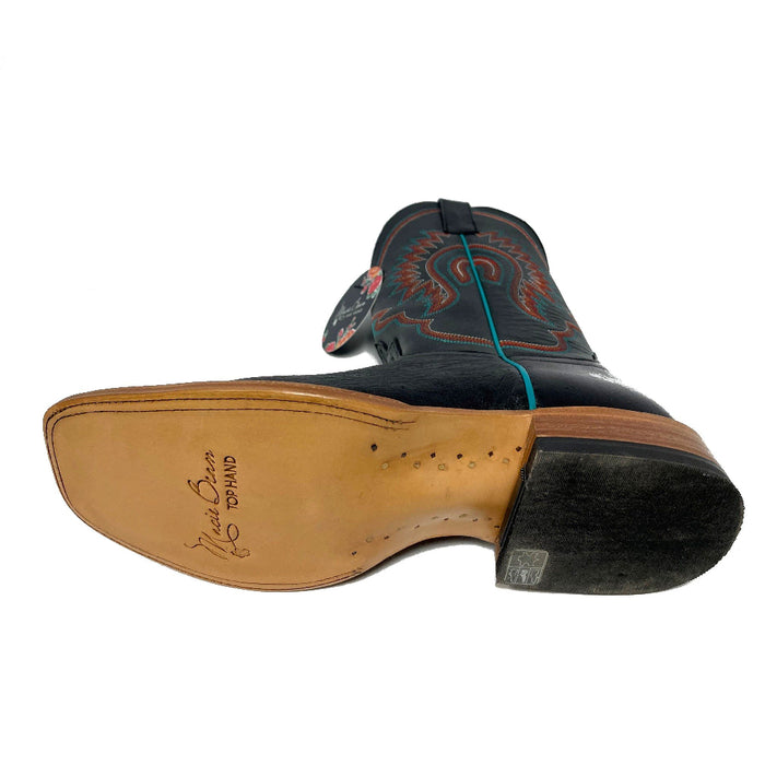 Macie Bean Black Smooth Ostrich Boot WOMEN - Footwear - Boots - Exotic Boots Macie Bean