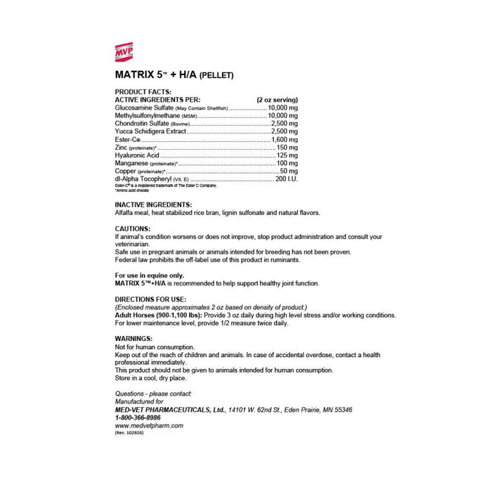 MVP Matrix 5 + H/A Equine - Supplements MVP
