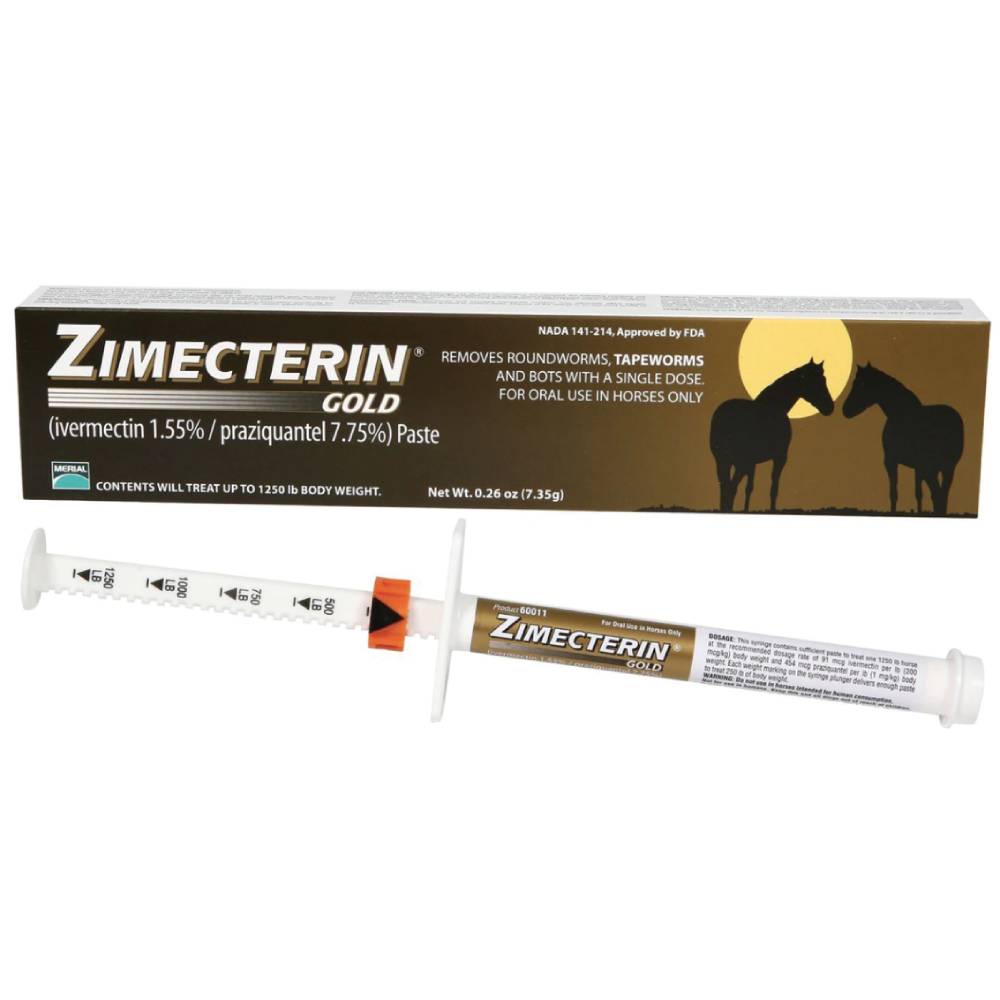 Zimecterin Gold (Ivermectin/Praziquantel) Equine - Dewormer Merial   