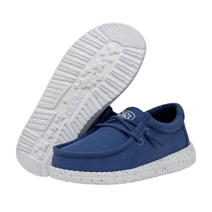 Hey Dude Youth Wally Slub Canvas - True Blue KIDS - Footwear - Casual Shoes Hey Dude