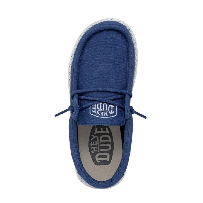 Hey Dude Youth Wally Slub Canvas - True Blue KIDS - Footwear - Casual Shoes Hey Dude
