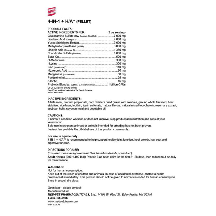 MVP 4-in-1 + H/A Equine - Supplements MVP