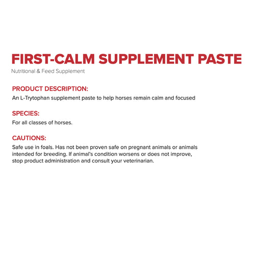 First Companion First-Calm Paste Equine - Supplements First Companion