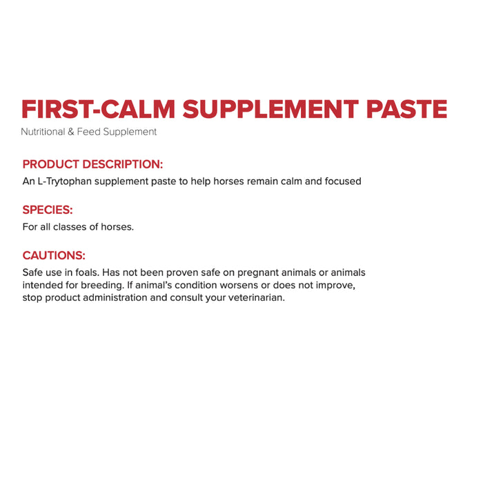 First Companion First-Calm Paste Equine - Supplements First Companion