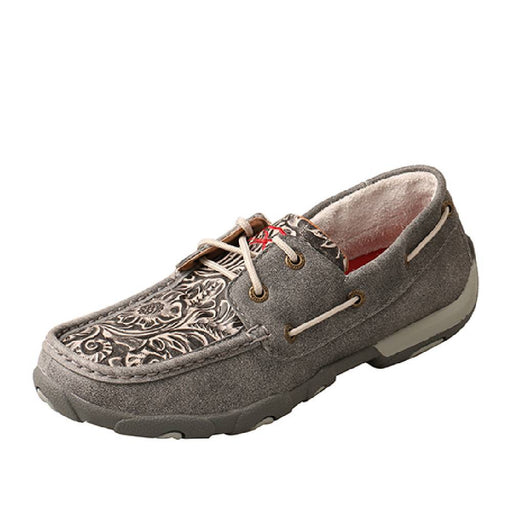 Twisted X Womens Tooled Grey Boat Shoe WOMEN - Footwear - Casuals Twisted X