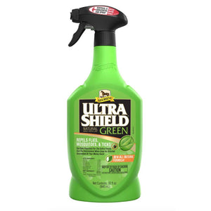 Ultra Shield Green Natural Fly Repellent Equine - Fly & Insect Control Absorbine 32 oz  