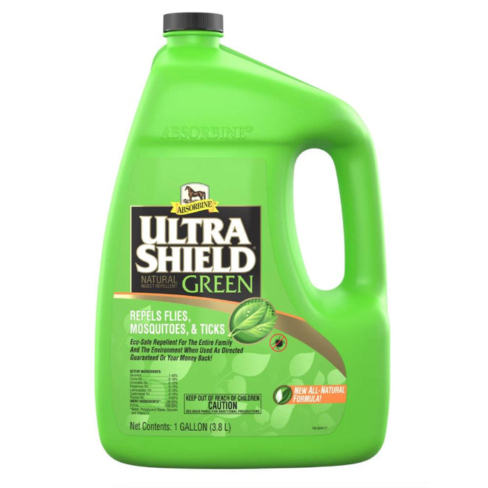 Ultra Shield Green Natural Fly Repellent Equine - Fly & Insect Control Absorbine 1 Gallon
