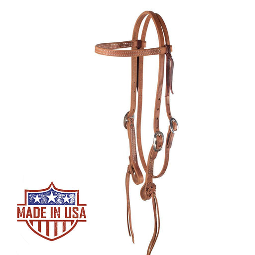 Patrick Smith Browband Headstall w/Pineapple Tie Ends Tack - Headstalls Patrick Smith