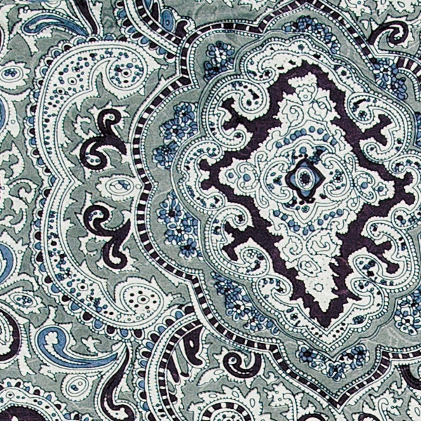 Paisley Silk Wild Rag - Silver & Black ACCESSORIES - Additional Accessories - Wild Rags & Scarves Wyoming Traders