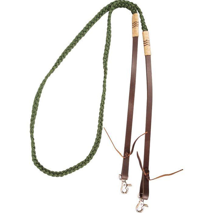 Cashel Adjustable Flat Braid Rein Tack - Reins Cashel Green