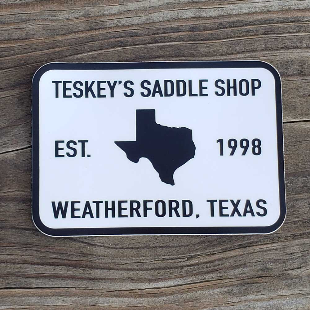 Teskey's 1998 Saddle Shop Sticker Black/White TESKEY'S GEAR - Stickers Sticker Mule   