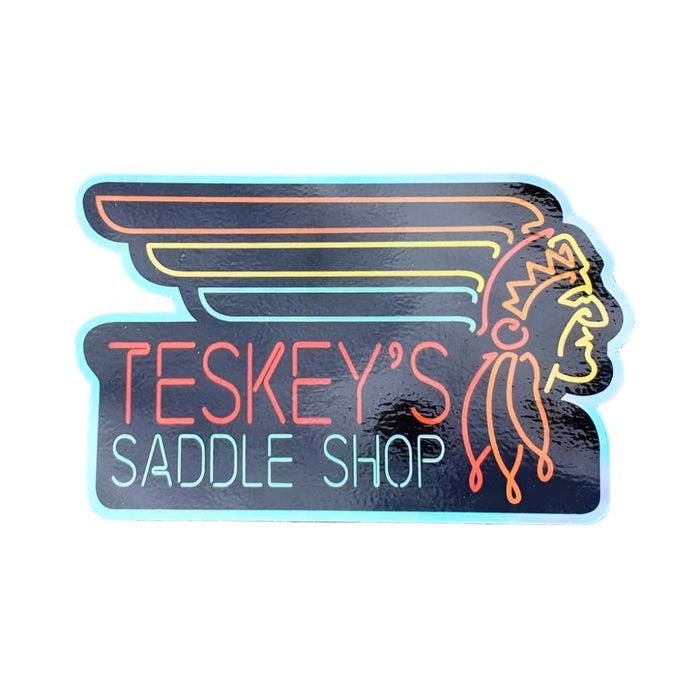 Teskey's Holographic Neon Sign Die-Cut Sticker TESKEY'S GEAR - Stickers Teskey's