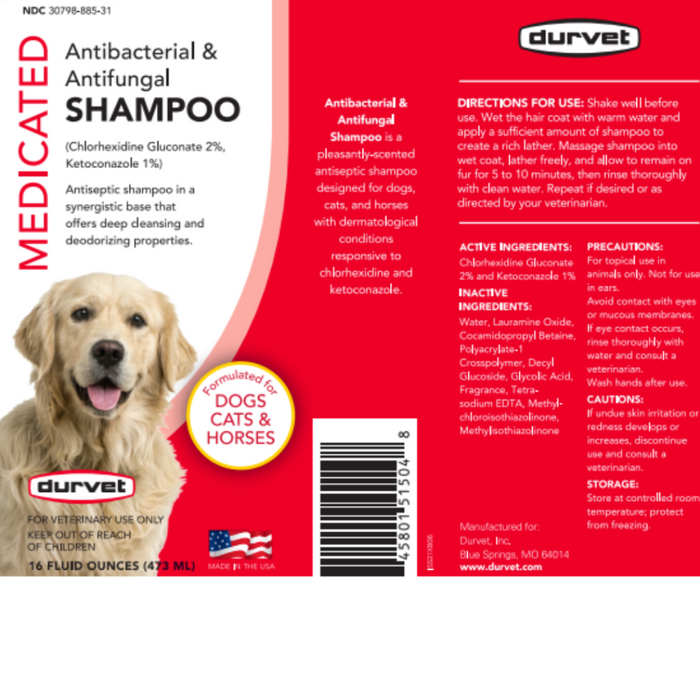 Durvet Antifungal Shampoo Pets - Cleaning & Grooming Durvet