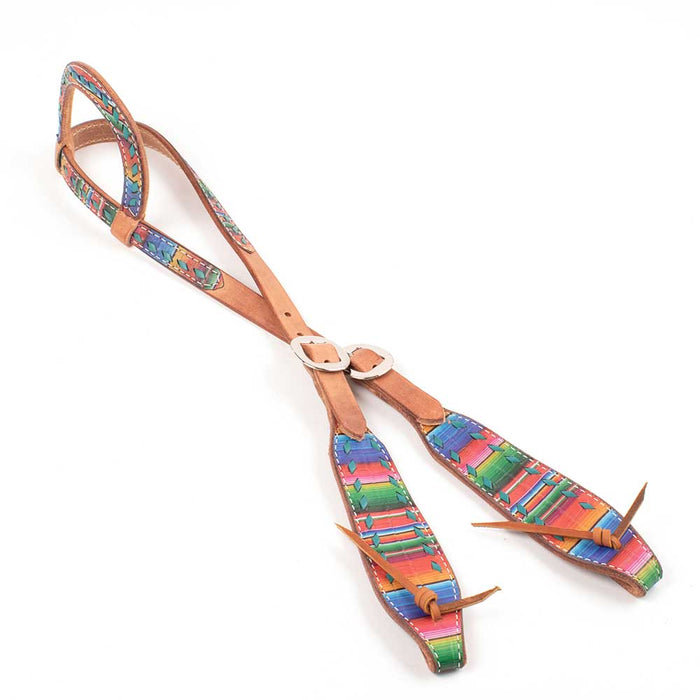 Teskey's One Ear Headstall w/Serape Buckstitch Tack - Headstalls Teskey's Turquoise