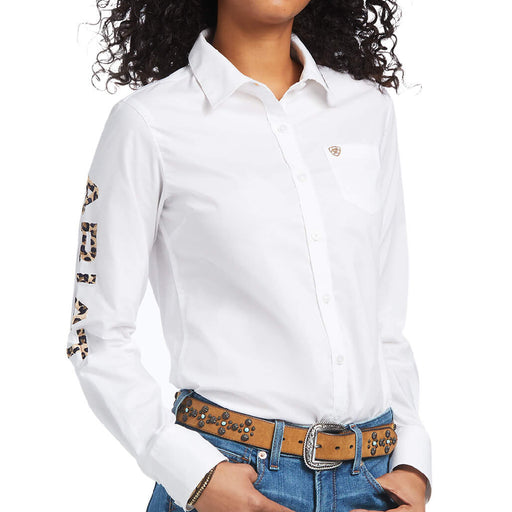 Ariat Women's Kirby Leopard Logo Shirt WOMEN - Clothing - Tops - Long Sleeved Ariat Clothing
