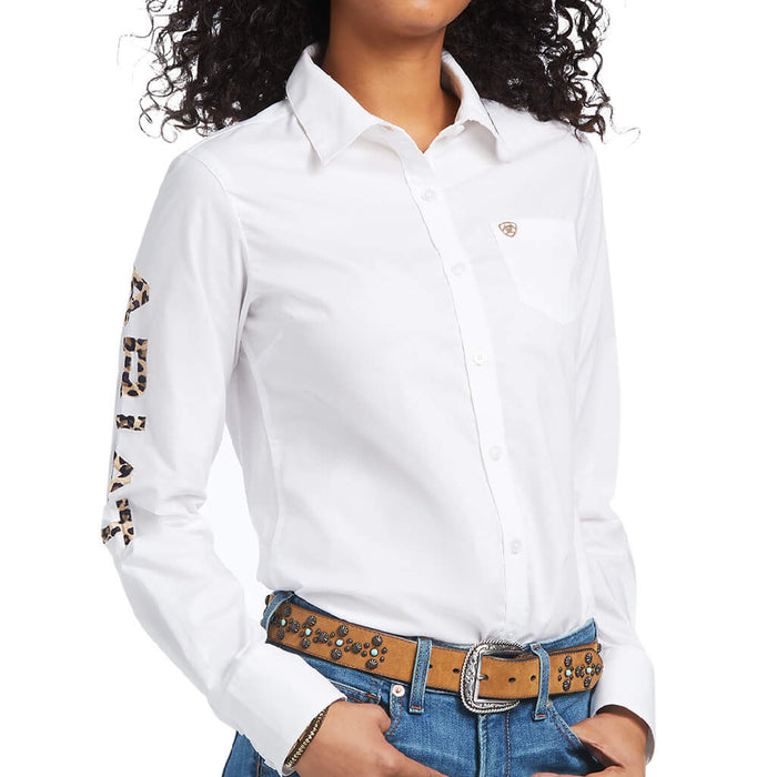 Ariat Women's Kirby Leopard Logo Shirt WOMEN - Clothing - Tops - Long Sleeved Ariat Clothing