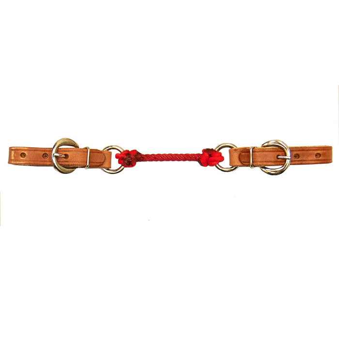 Harness Leather Curb Strap with Colored Lariat Tack - Curbs Teskey's Red