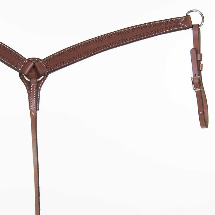 Teskey's 1-3/4" Slick Out Breast Collar with Running w Border Tack - Breast Collars Teskey's Heavy Oil